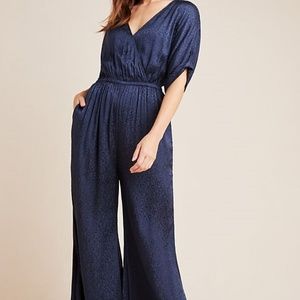 New Anthropologie Jacqueline Jacquard Jumpsuit XL